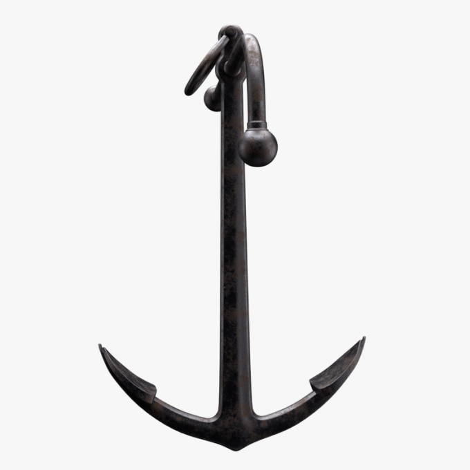 Black Color 2000kg 3000kg 4000kg Boat Mooring Single Fluke Anchor