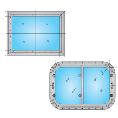 Light Transmission Size 200 / 250 / 300mm Fireproof Marine Porthole Windows