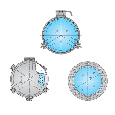 Light Transmission Size 200 / 250 / 300mm Fireproof Marine Porthole Windows